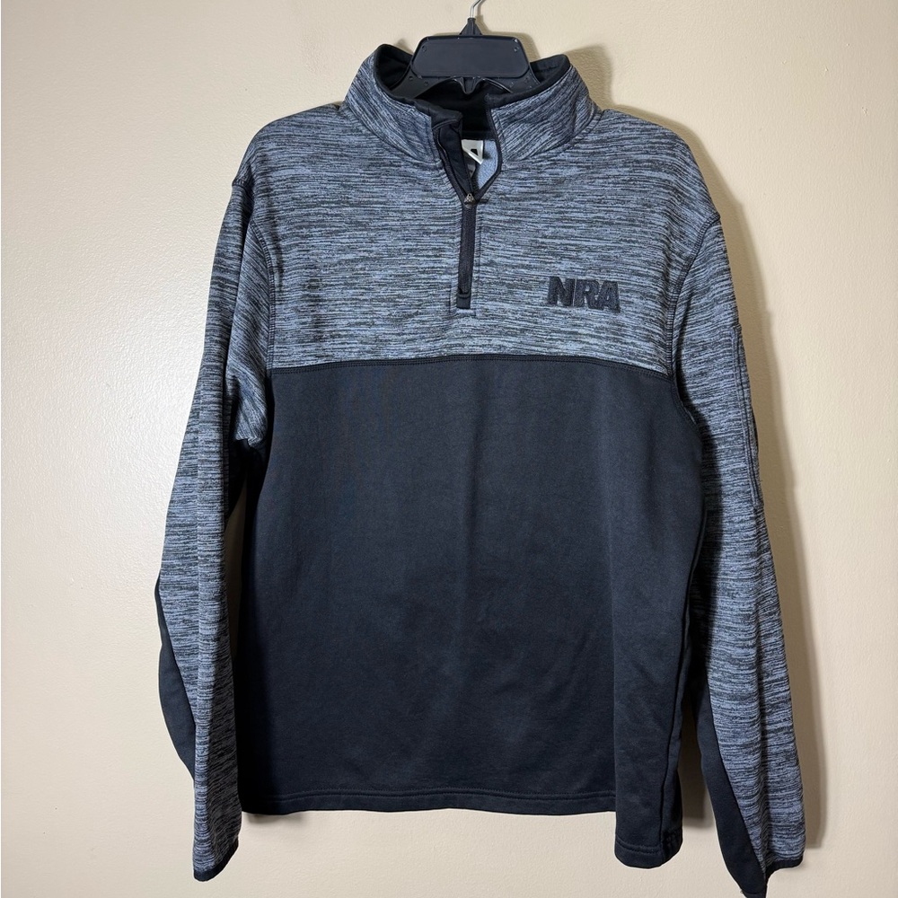 NRA Quarter Zip Fleece Pullover Mens Large Tactical Outdoor Sleeve Pocket‎